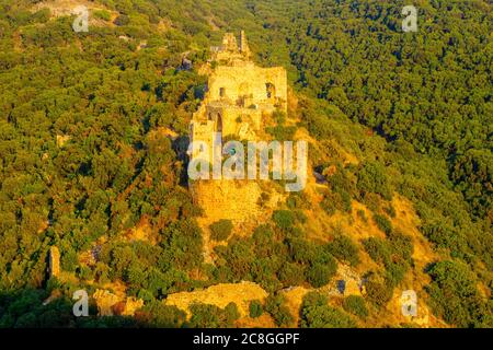 Blick auf die Festung Montfort, Kreuzritterburg in Nord-Israel Stockfoto