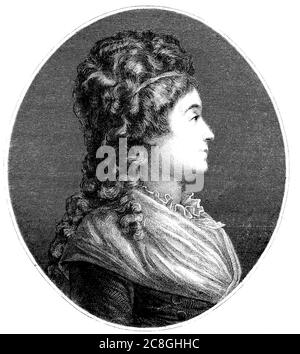 Marie-Jeanne Manon Roland de la Platiere, 1754-1793, geborene Marie-Jeanne Phlipon, bekannt unter dem Namen Madame Roland, war eine französische Revolutionärin Stockfoto