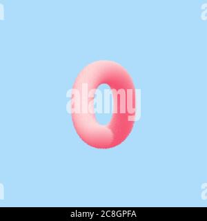 Zahl 0 realistische 3D-Pelz-Effekt. Vektor-Illustration für Ihre Zero realistische 3D Pelz-Effekt-Nummer Kollektion Design Geburtstag, Jubiläum, Weihnachten, Stock Vektor