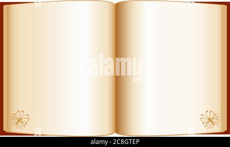 vektordarstellung eines offenen Buches isoliert auf weißem Hintergrund Stock Vektor