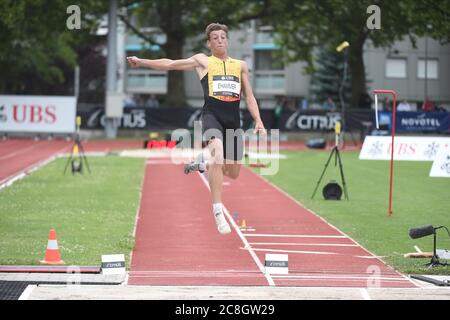 Bern, Wankdorf. Juli 2020. 24.07.2020, Bern, Wankdorf Stadion, Leichtathletik: Citius Champs Bern Meeting, Simon Ehammer. Kredit: SPP Sport Presse Foto. /Alamy Live Nachrichten Stockfoto