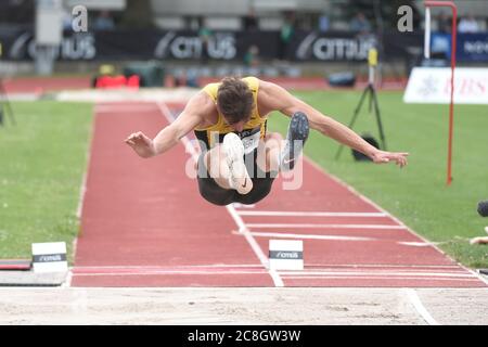 Bern, Wankdorf. Juli 2020. 24.07.2020, Bern, Wankdorf Stadion, Leichtathletik: Citius Champs Bern Meeting, Simon Ehammer. Kredit: SPP Sport Presse Foto. /Alamy Live Nachrichten Stockfoto