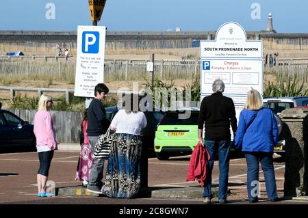 Parken gebührenpflicht South Promenade, South Shields Stockfoto