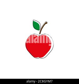 Apfel. Vektorgrafik. Roter Apfel auf weißem Hintergrund Stock Vektor