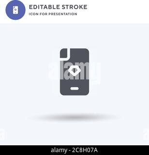 Telefontasche Symbolvektor, gefüllt flaches Zeichen, solides Piktogramm isoliert auf weiß, Logo-Illustration. Symbol für die Telefontasche für die Präsentation. Stock Vektor