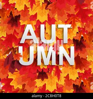 Abstrakt Herbst Hintergrund wiyj fallende Blätter. Vektorgrafik Stock Vektor