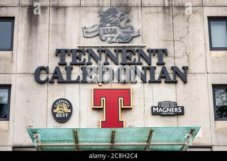 Hauptsitz und Besucherzentrum von Tennent in Glasgow. Stockfoto