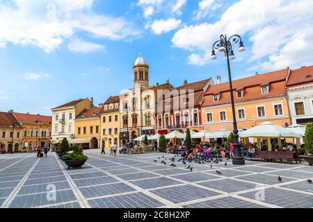 Die orthodoxe Kirche in Brasov in einem Sommertag, Siebenbürgen, Rumänien Stockfoto