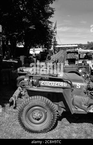 September 2019 - Willys Jeep beim Goodwood Revival Stockfoto