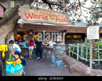 Orlando, FL/USA-1128/19:der Eingang zur Winnie the Pooh Fahrt im Magic Kingdom in Walt Disney World in Orlando, FL. Stockfoto