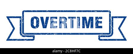 Überstunden Band Zeichen. Überstunden vintage Retro-Band. Stock Vektor