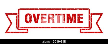 Überstunden Band Zeichen. Überstunden vintage Retro-Band. Stock Vektor