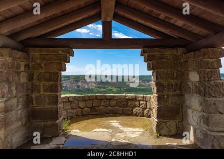 River Bend Overlook, erbaut vom CCC in den 1930er Jahren, im Theodore Roosevelt National Park, North Unit, in North Dakota, USA Stockfoto