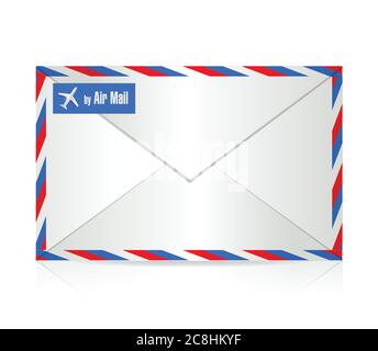 Per Air-Mail Umschlag Illustration Design auf weißem Hintergrund Stock Vektor