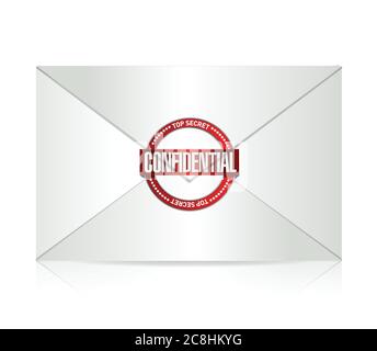 Design mit vertraulichen und umschlagfarbenen Illustrationen auf weißem Hintergrund Stock Vektor