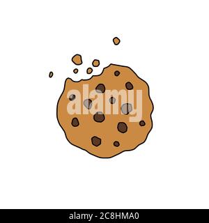 Chocolate Chip Cookies Doodle Symbol, Vektor-Illustration Stock Vektor