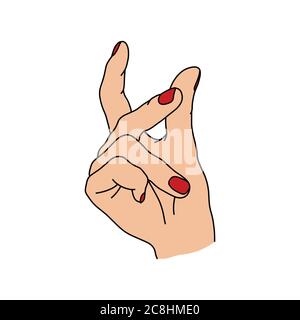 Fingerschnippen Doodle-Symbol, Vektordarstellung Stock Vektor