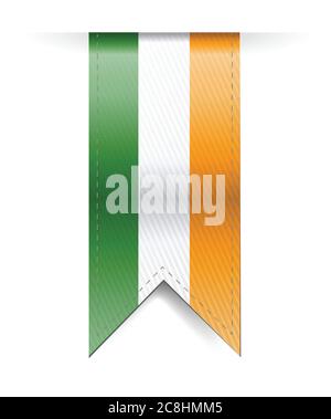 Irland Banner Illustration Design auf weißem Hintergrund Stock Vektor