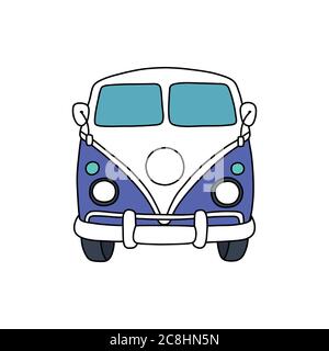 combi van Doodle Symbol, Vektor-Illustration Stock Vektor