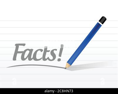 Facts-Botschaft Illustration Design auf weißem Hintergrund Stock Vektor