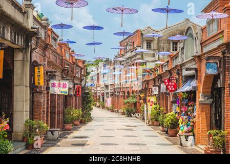 23. Juli 2020: Sanxia Old Street, am Zusammenfluss von drei Flüssen in New taipei City, taiwan. Es war ein wichtiges Warenverteilzentrum Stockfoto