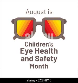 August ist der Monat des Gesundheitsschutzes und der Sicherheit von Kindern Stock Vektor