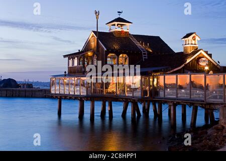 Pier Cafe in Seaport Village, San Diego, California, USA Stockfoto