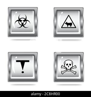 vektordarstellung einer Reihe von Gefahrensymbolen Stock Vektor