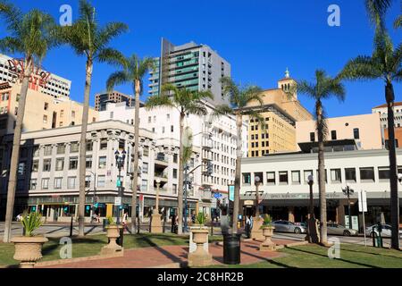 Horton PLaza Park, Gaslamp Quarter, San Diego, Kalifornien, USA Stockfoto