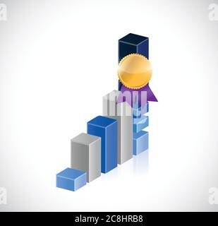 Business-Grafik und Siegel Band. Illustration Design auf weißem Hintergrund Stock Vektor