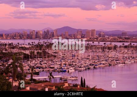 Skyline von Point Loma, San Diego, Kalifornien, USA Stockfoto