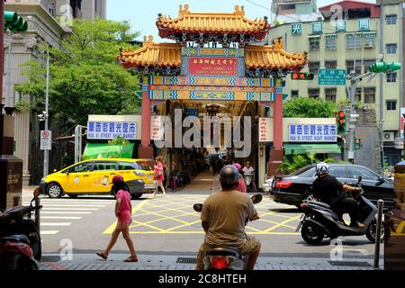 Taipei Taiwan - Huaxi Straße Tourist Nacht Markt Eingang Stockfoto