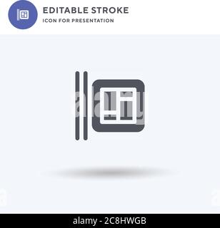 Bento Icon Vektor, gefülltes flaches Zeichen, solides Piktogramm isoliert auf weiß, Logo-Illustration. Bento Icon für die Präsentation. Stock Vektor