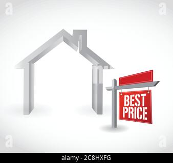 Bester Preis Immobilien Zeichen Illustration Design über einem weißen Hintergrund Stock Vektor