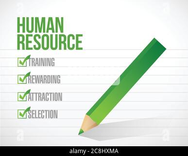 Human Resource Checkmark Illustration Design auf weißem Hintergrund Stock Vektor