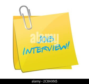 Job Interview post Illustration Design auf weißem Hintergrund Stock Vektor