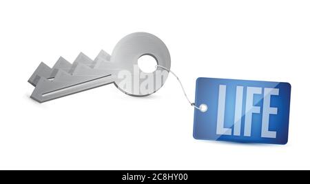 Life Keys Illustration Design auf weißem Hintergrund Stock Vektor