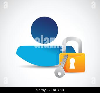 Profil Sicherheit Avatar Icon Konzept Illustration Design auf einem weißen Hintergrund Stock Vektor