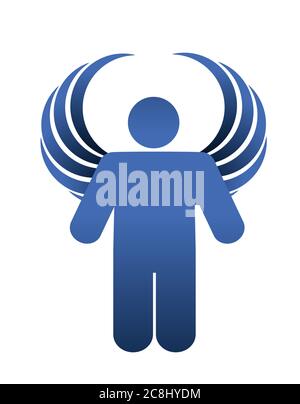 Avatar-Symbol mit Flügeln. Illustration Design auf weißem Hintergrund Stock Vektor