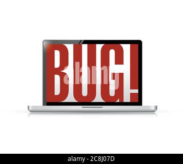 Fehlermeldung auf einem Laptop-Illustration-Design auf weißem Hintergrund Stock Vektor