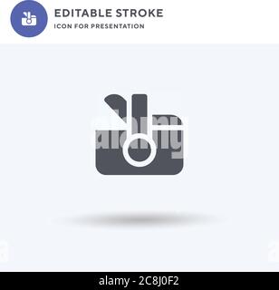 Tragbarer Kühlschrank Symbolvektor, gefülltes flaches Schild, solides Piktogramm isoliert auf weiß, Logo-Illustration. Symbol für tragbare Kühlschränke zur Präsentation. Stock Vektor