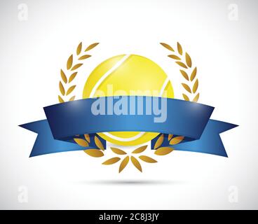 Tennis Band Banner Illustration Design auf weißem Hintergrund Stock Vektor