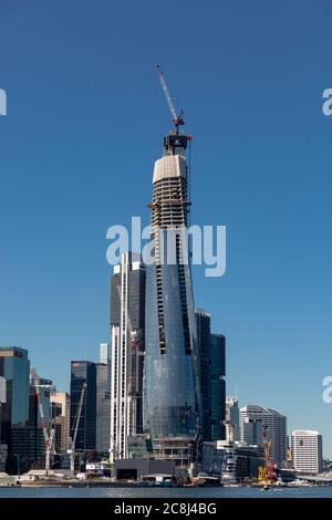 Sydney Australien. Freitag, 13. März 2020. Crown Towers Sydney, ein 5-Sterne-Luxushotel in Barangaroo, das im Bau ist. Auch Blick auf das Barangaroo I Stockfoto