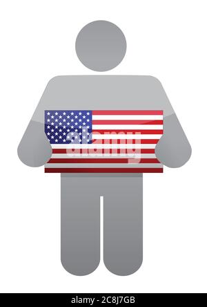 Symbol mit einer US-Flagge. Illustration Design über weiß Stock Vektor