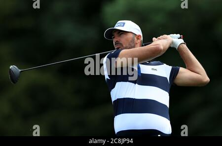 Der französische Gregory Havret schlägt am vierten Tag des Betfred British Masters im Close House Golf Club, Newcastle, ab. Stockfoto