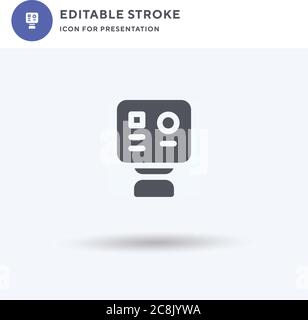 CAM-Symbolvektor, gefülltes flaches Schild, solides Piktogramm isoliert auf Weiß, Logo-Illustration. CAM-Symbol für die Präsentation. Stock Vektor