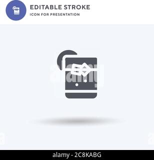 Cuba Libre Icon Vektor, gefüllt flaches Zeichen, solides Piktogramm isoliert auf weiß, Logo-Illustration. Cuba Libre Icon für Präsentation. Stock Vektor