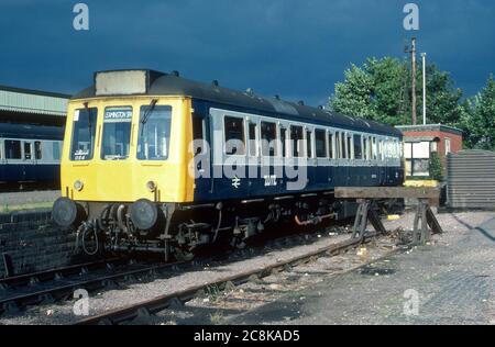 Dieselmotor der Klasse 121 Nr. 55034 am Bahnhof Leamington Spa, Warwickshire, Großbritannien. September 1986. Stockfoto