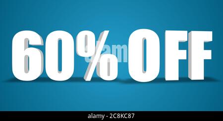 60 % Rabatt auf 3d-Illustrationen. 60 % RABATT auf 3d-Rendering. Stockfoto