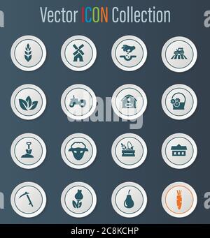 Landwirtschaftlichen Icons set Stock Vektor